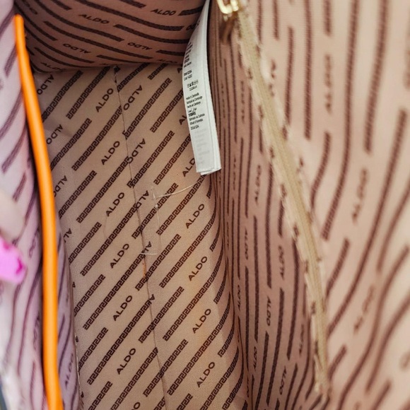 Aldo Vibrant Orange Satchel with Chain Detail - Picture 3 of 5